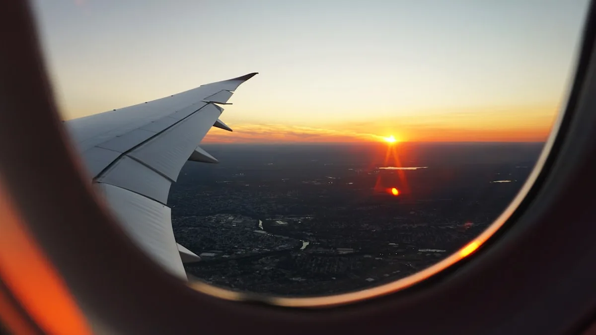 Travel airplane flying