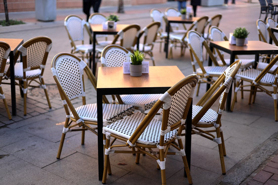 Outdoor cafe street scene Spain Mediterranean culture Santa Catalina Mallorca