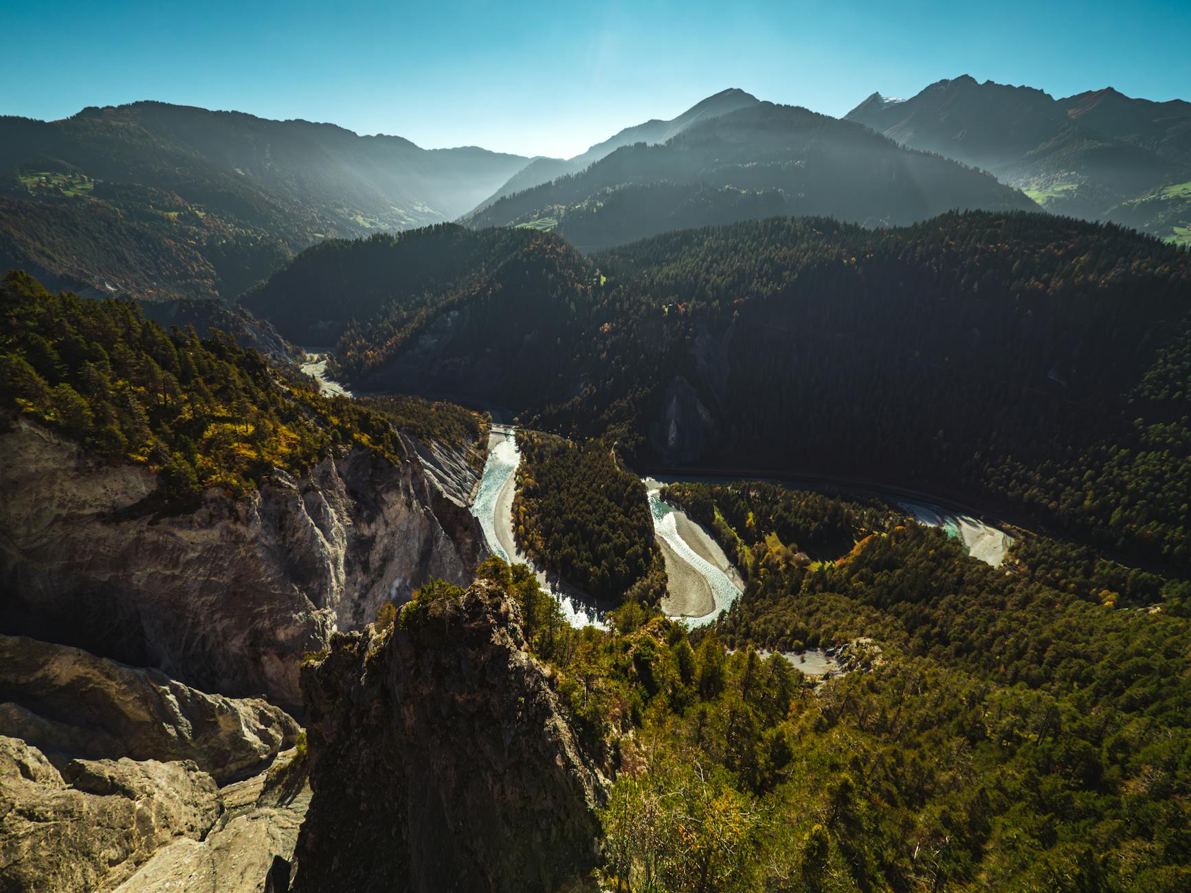 Rhine Gorge in Flims Switzerland โ stunning landscape for adventure seekers