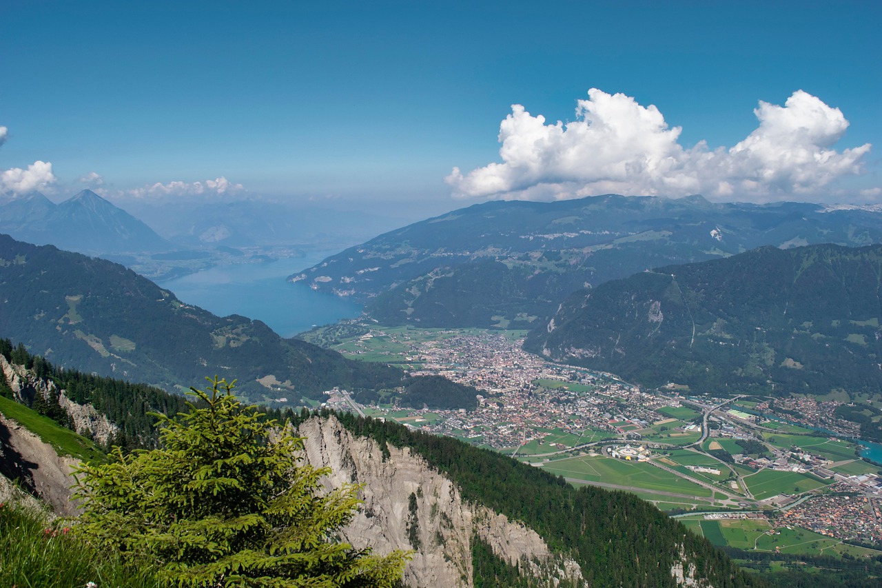 Best season and how to book; Interlaken town and Alps in summer