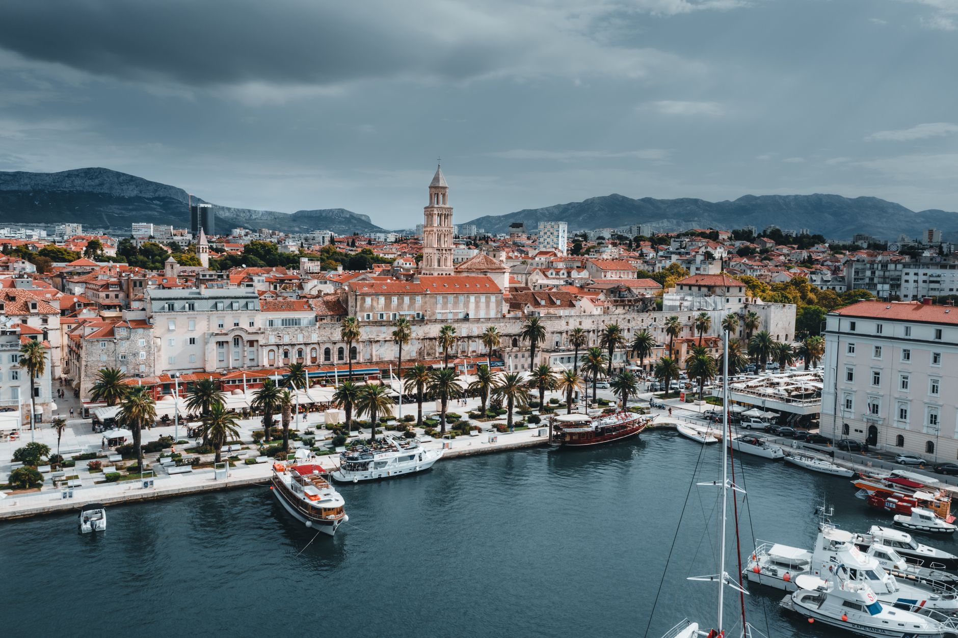 Where the festival is held: Split, Croatia — the old town, Riva waterfront and Adriatic harbour near Park Mladeži