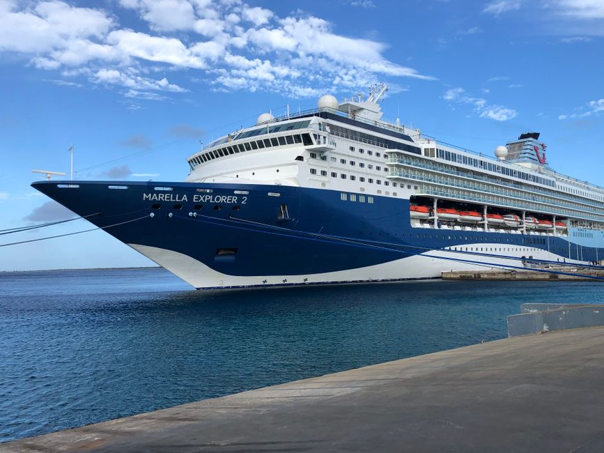 Stunning view of Marella Explorer 2 cruise ship docked under a clear blue sky. – Marella Discovery: Budget Adults-Only in the Aegean (Summer 2026 Only)