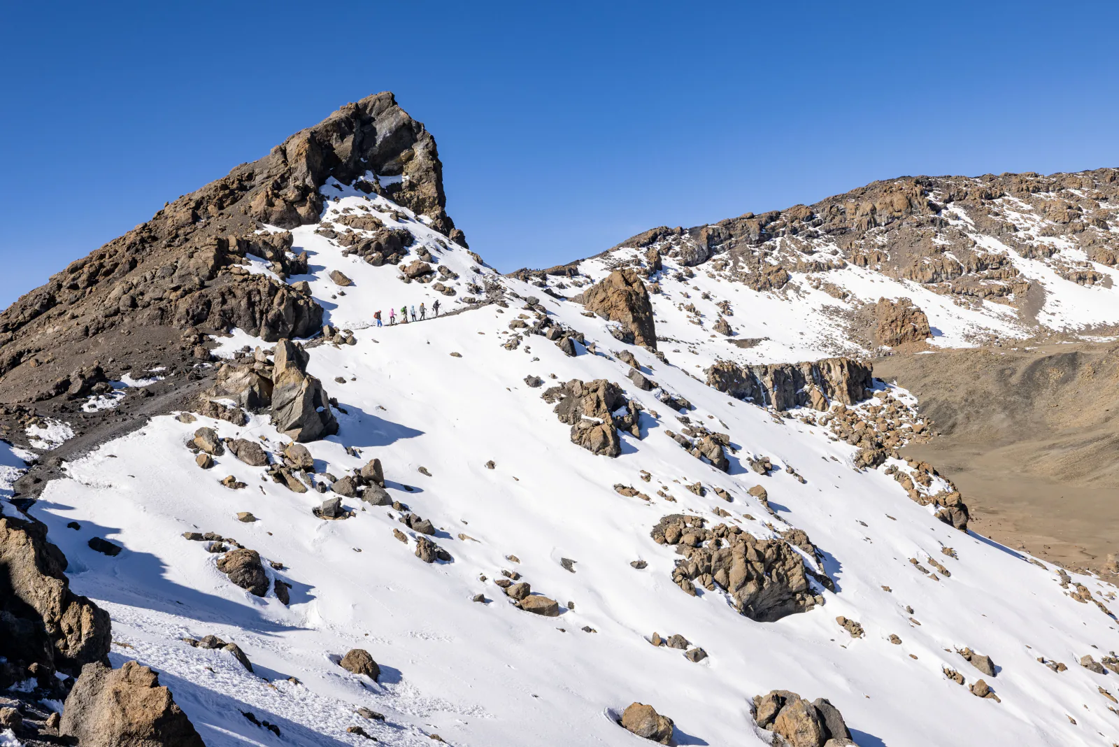 A group of mountaineers scaling the snowy peaks of Mount Kilimanjaro, Tanzania. – What Kilimanjaro Really Costs in 2026